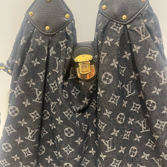Louis Vuitton XL Large Noir Black Denim Hobo Bag - Picture 4 of 5
